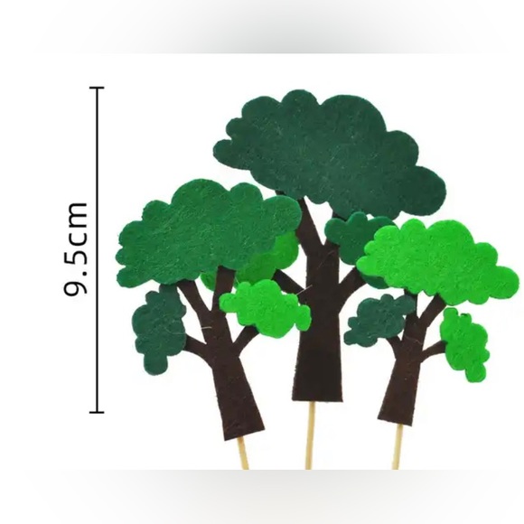 Six Safari Animal Cake Toppers 9 pcs including 3 trees and 6 animals - Picture 2 of 9